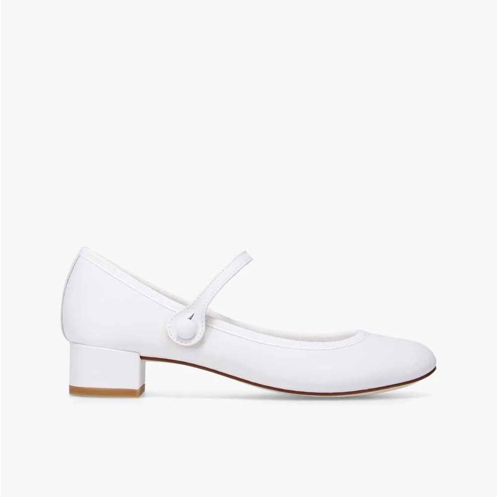 NIB Repetto Paris Rose Mary Jane kitten heel ballerinas in white